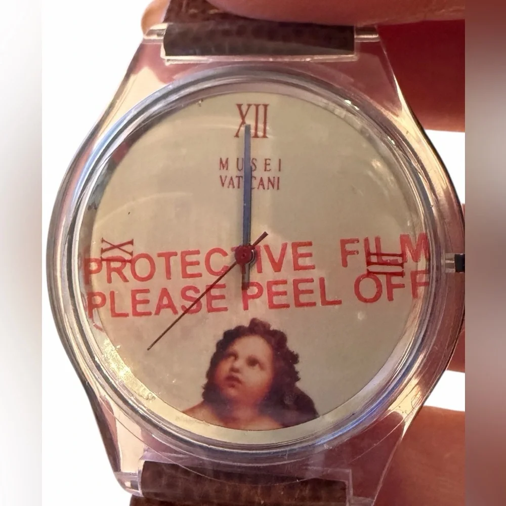 Vatican Museum Vera Pelle Women's Souvenir Watch Featuring‎ Angel Raphael NWT